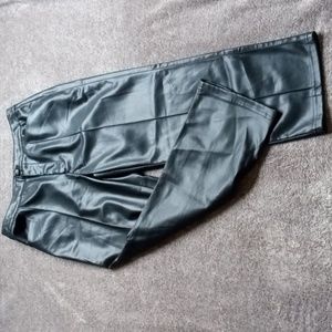 MOTF faux leather front seam pants